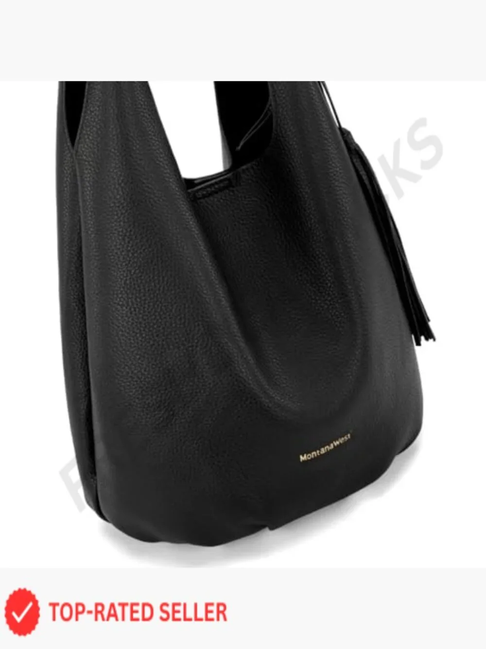 Montana West Hobo Bag Set Slouchy Shoulder Tassel Tote with Cosmetic Bag Faux